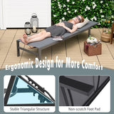 Giantex Patio Chaise Lounge Chair, Outdoor Sunbathing Chair Lawn Reclining Lounger with 6 Adjustable Position - Photo 5