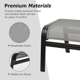 Patio Ottomans Outdoor Foot Rest Aluminum Patio Footstool Samll Seat Wicker Furniture Patio Ottoman 2 Pieces Grey - Photo 4