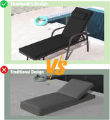Patio Chaise Lounge Set 3 Pieces Pool Lounge Chairs - Photo 5