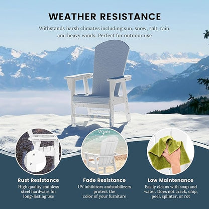 WO WESTIN OUTDOOR HDPE Laguna Adirondack Casual Patio Dining Chair,White