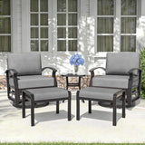 Kurapika 5 Pieces Patio Furniture Set, Outdoor Aluminum Rocking Chair - Photo 1