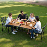 VEVOR Outdoor Patio Dining Table, 59 inch Long Rectangular Wood-Like Steel Slat Backyard Bistro Tables for 4-6 - Photo 2