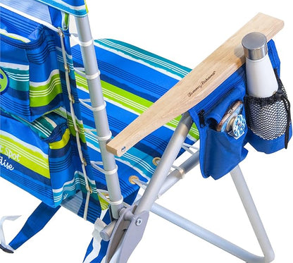 Tommy Bahama Hi-Boy 17" Seat Height 4-Position Lace-Up Suspension Folding Beach Backpack Chair