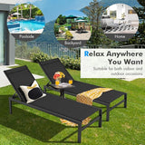 Tangkula Aluminum Lounge Chair Outdoor, Patio Adjustable Chaise Lounge with 6-Position Backrest, Aluminum Frame - Photo 9