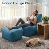 Outdoor Bean Bag Chair with Ottoman, Large Patio Lounge Chair for Adults, Thick Filled Lounger for Pool, Deck - Photo 7