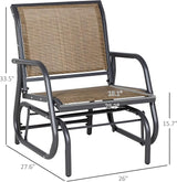 Outsunny Porch Glider Set of 2, Metal Frame Swing Glider Chair with Breathable Mesh Fabric - Photo 3