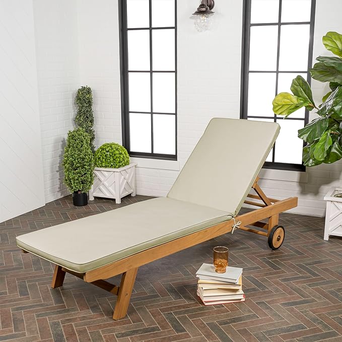JONATHAN Y LNG1000E Mallorca 77.56"x23.62" Modern Classic Adjustable Acacia Wood Chaise Outdoor Lounge Chair with - Photo 6