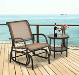 Giantex Swing Glider Chair W/Study Metal Frame Comfortable Patio Chair Love-Seat for Garden, Porch, Backyard, Poolside - Photo 2