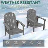 Adirondack Chair Set of 8, All Weather HDPE Fire Pit Chairs, Oversized Plastic Adirondack Chair for Outdoor, Balcony - Photo 6