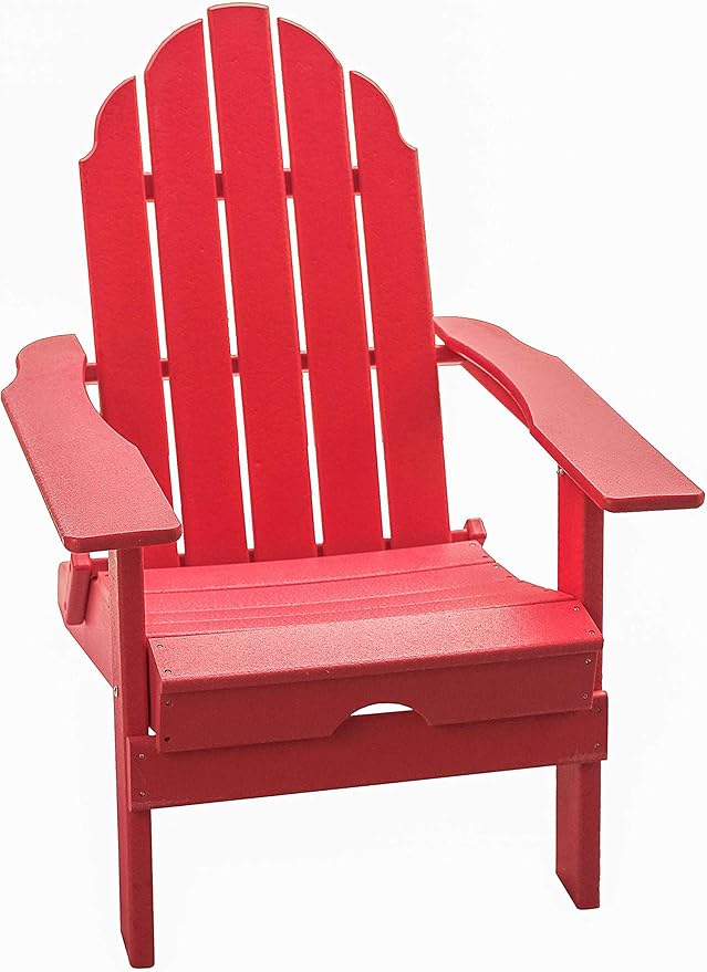 XBrand Foldable Adirondack Chair Weather Resistant, Outdoor Garden, Patio, Lawn, Deck, Backyard, 37.8" Inch Tall, Red