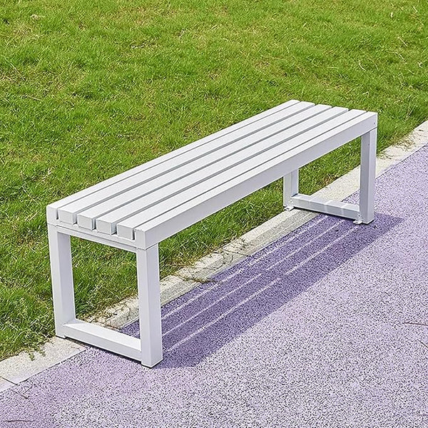 Outdoor Park Bench, Garden Patio Metal Bench 31in-79in, Weatherproof, Load Capacity 880lbs, for Park Yard Front Porch Path Yard Lawn Decor Deck Furniture(White,150cm/59in)