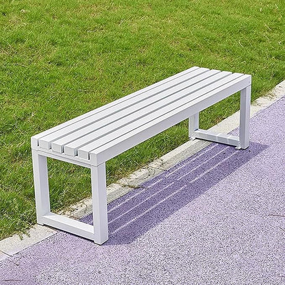 Outdoor Park Bench, Garden Patio Metal Bench 31in-79in, Weatherproof, Load Capacity 880lbs, for Park Yard Front Porch Path Yard Lawn Decor Deck Furniture(White,180cm/71in)