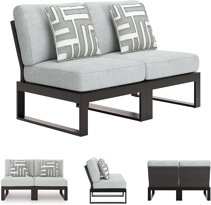 Signature Design by Ashley Beachloft Straight Coastal 2-Piece Outdoor Sectional with Removable Cushion - Photo 6