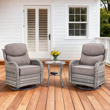 Luxury Outdoor Swivel Rocker Patio Chairs Set of 3 - Photo 1