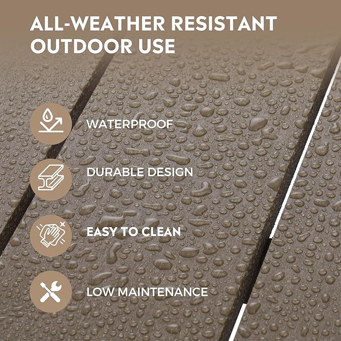 Costaelm Adirondack Conversation Table, HDPE Outdoor Drink Weather Resistant - Photo 4