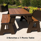 Convert-a-Bench Gen 1 2-in-1 Outdoor Convertible Bench to Picnic Table - Photo 7