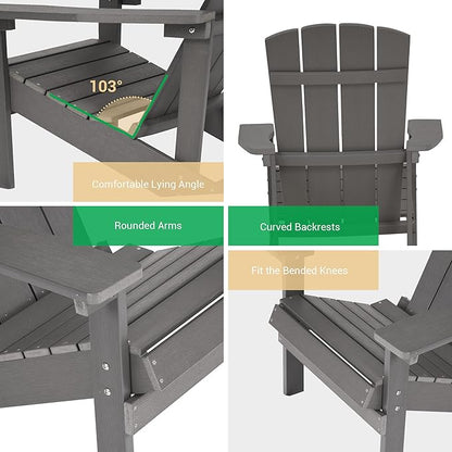 Adirondack Chairs, Plastic Adirondack Chair, All-Weather Resistant Adirondack Chairs, Widely Used in Outdoor, Fire Pit, Deck, Outside, Garden