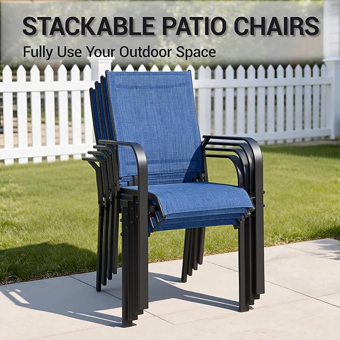 Patio Chairs Set of 4, Outdoor Dining Chairs Set of 4 - Photo 4