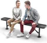 Heavy-Duty Outdoor Metal Bench, Thermoplastic-Coated, Surface, Weatherproof, Commercial-Grade for Parks, Gardens, Patios - Photo 1