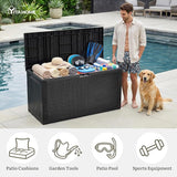 YITAHOME 90 Gallon Large Outdoor Deck Box, Lockable Waterproof Resin Storage Box with Handles - Photo 6