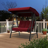 AECOJOY 2-Seat Outdoor Patio Swing Chair with Adjustable Canopy, Porch Swings Chairs for Adult - Photo 7