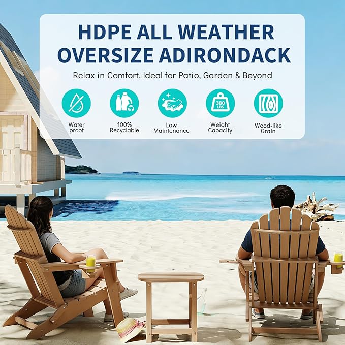 Plawdlik Folding Adirondack Chair [2026 Upgraded] - Photo 5
