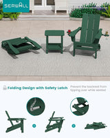SERWALL Modern Adirondack Chair, Folding Adirondack Chair with Dual Cup Holders - Photo 6