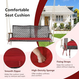 RELAX4LIFE 2-Seater Outdoor Porch Swing - PE Wicker Porch Loveseat Swing with 118” Hanging Ropes - Photo 3