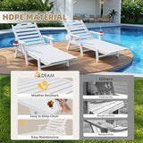Mdeam 6-Position Lounge Chair Outdoor, 22" W Oversized Sun Tanning Chair, 500LBS Capacity - Photo 7