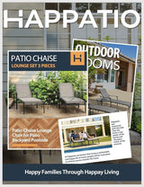 HAPPATIO Patio Chaise Lounge Set 3 Pieces, Patio Lounge Chair with Glass Coffee Table - Photo 4