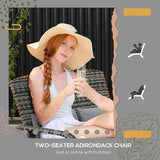 Outsunny Wicker Adirondack Chair for 2 with Cushions & Footrests, PE Rattan Double Chaise Lounge Chair - Photo 6