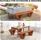 VINGLI Outdoor Wooden Bench, 63" All Weather Patio Bench Porch Bench - Photo 6