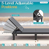 Greesum Outdoor Chaise Lounge Chairs Set of 4 with 5-Position Adjustable Backrest - Photo 3