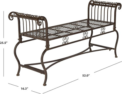 Safavieh Outdoor Collection Brielle Antique White Bench