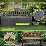 Greesum 80 Gallon Outdoor Storage Bench, Resin Patio Furniture with Armrest, Waterproof and UV-Resistant - Photo 5