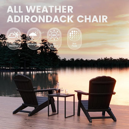Outdoor Adirondack Chair Set of 6,HDPE Heavy All-Weather Lawn Chairs,Plastic Patio Chairs,Modern Wooden Textured Adirondack Chair,Backyard Patio Lawn Poolside Fire Pit