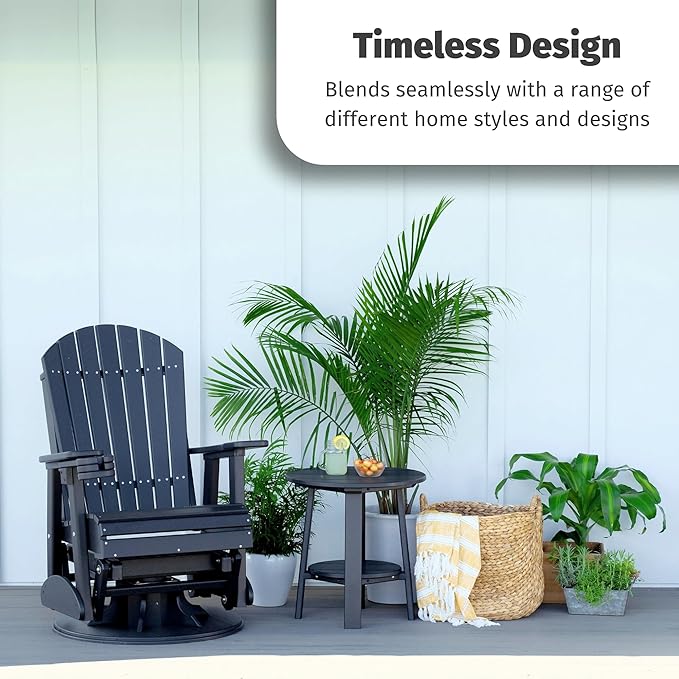 LuxCraft 2' Adirondack Swivel Glider - Available in 14 Colors, Dove Gray and Slate - Photo 8