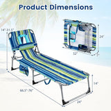 Giantex Face Down Tanning Chair, Folding Beach Lounge Chair w/ 4-Position Adjustable Backrest - Photo 3
