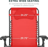 Best Choice Products Oversized Zero Gravity Chair, Folding Outdoor Patio Lounge Recliner w/Cup Holder Accessory Tray - Photo 3