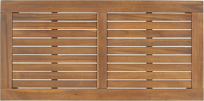 Christopher Knight Home Lama Rectangular Outdoor Coffee Table, Slat Panel Side Table, Acacia Wood Side Desk for Backyard Balcony Garden, Weather Resistant Lightweight Patio Tea Table, Natural
