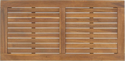 Christopher Knight Home Lama Rectangular Outdoor Coffee Table, Slat Panel Side Table, Acacia Wood Side Desk for Backyard Balcony Garden, Weather Resistant Lightweight Patio Tea Table, Natural