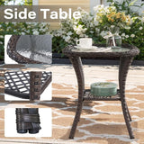 Belord Patio Wicker Furniture with Rocking Chairs Loveseat - Photo 7