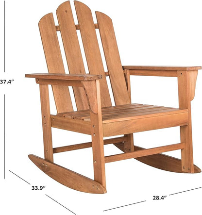 SAFAVIEH Outdoor Collection Moreno Teak Brown Rocking Chair