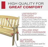 Amish Casual Outdoor Heavy Duty 800 LB Mission Pressure Treated Garden Bench(5 Foot, Unfinished) - Photo 4