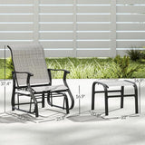 Outsunny Outdoor Glider Chair with Ottoman, Patio Glider Set with 24.4" High Back, 22" Wide Seat - Photo 3