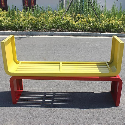 Outdoor Bench, Metal Garden Bench, Park Bench, Weatherproof Bench with Metal Frame, for Gardens, Balconies and Terraces (Color : G, Size : 120cm)