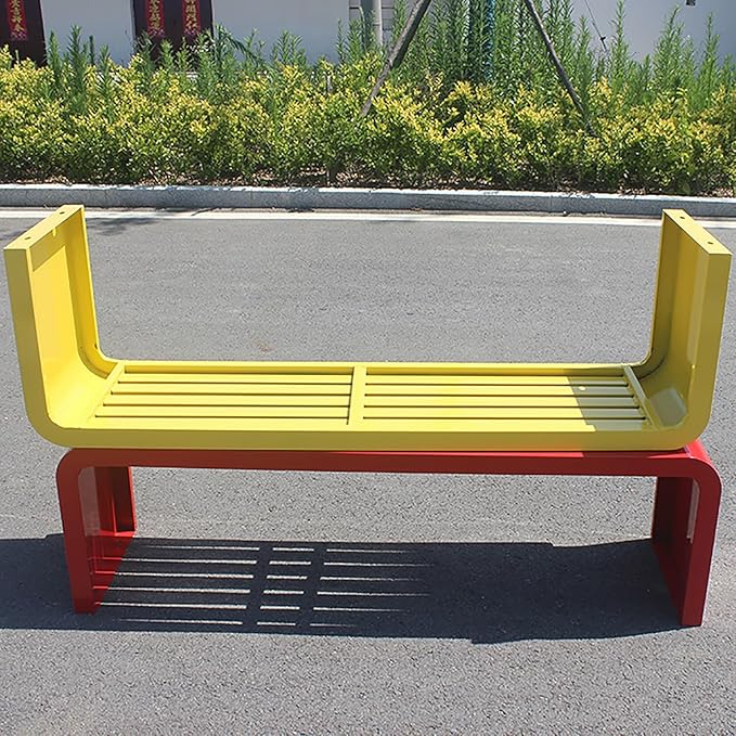 Outdoor Bench, Metal Garden Bench, Park Bench, Weatherproof Bench with Metal Frame, for Gardens, Balconies and Terraces (Color : A, Size : 100cm)