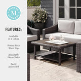 Martha Stewart Bedford Indoor-Outdoor Patio Coffee Table with Lower Shelf, Faux Wood Top - Photo 7