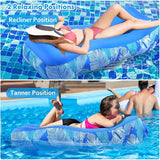 Inflatable Lounger Beach Chair with Unique Sun-Shade Design, Inflatable Air Sofa with Pillow - Photo 3
