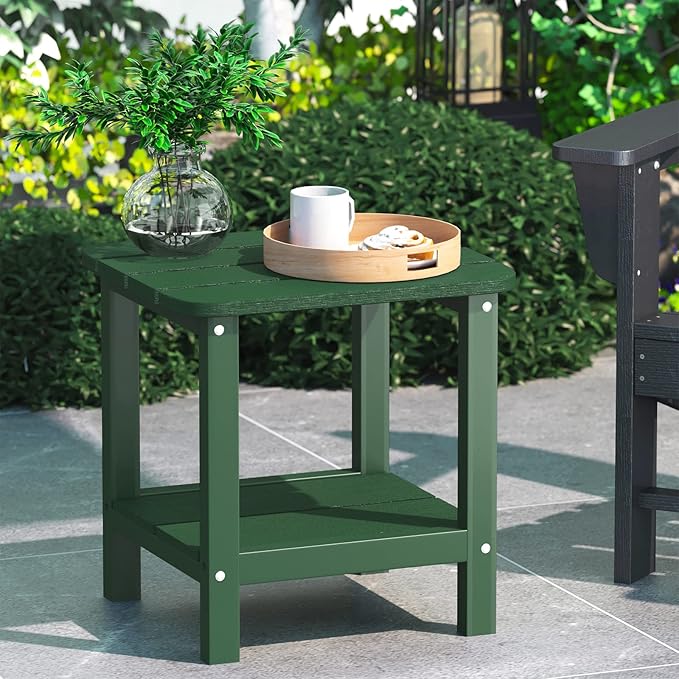 SERWALL Adirondack Table Outdoor Side Table- Green - Photo 8